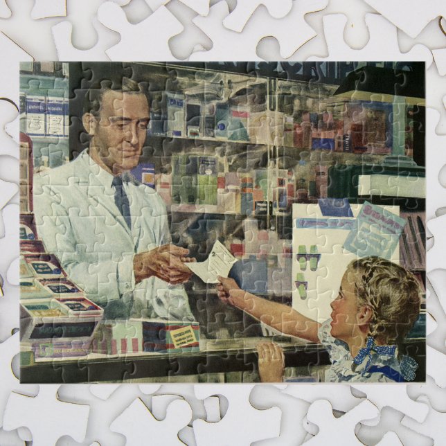 Vintage Medizin, Apotheker und Mädchen Puzzle (Von Creator hochgeladen)