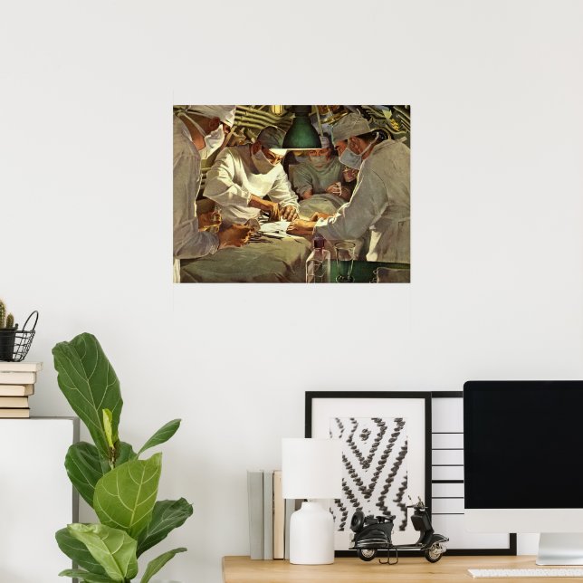 Vintage Medizin, Ärzte Darstellende Operation in d Poster (Heimbüro)
