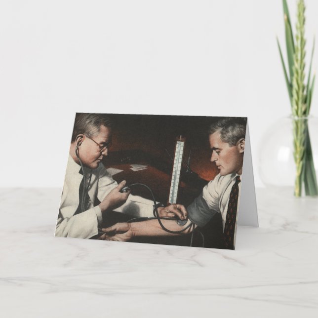 Vintage Medizin, ärztliche Untersuchung eines kran Karte (Vorderseite)