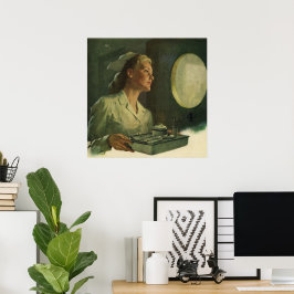 Vintage Medizin, Krankenpflege mit medizinischen H Poster