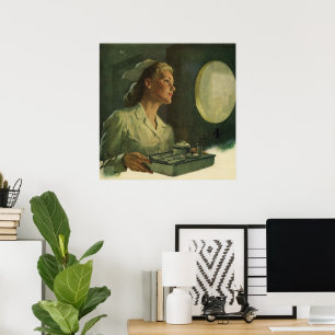 Vintage Medizin, Krankenpflege mit medizinischen H Poster