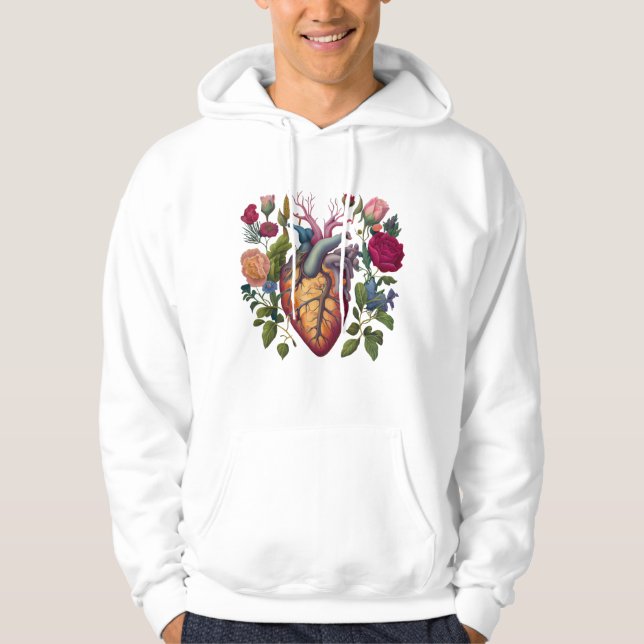 Vintage medizinische Anatomie Blume Arzt Hoodie (Vorderseite)