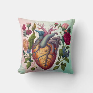 Vintage medizinische Anatomie Blume Arzt Kissen