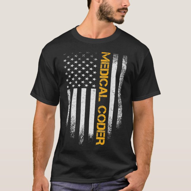 Vintage medizinische Coders bedrückte amerikanisch T-Shirt (Vorderseite)