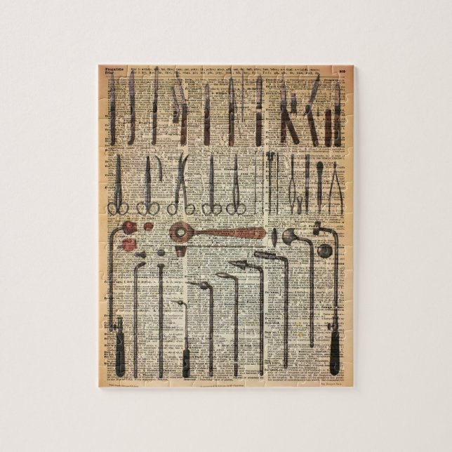 Vintage medizinische Instrumente Puzzle (Vertikal)