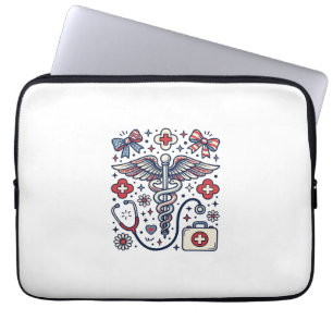 Vintage Medizinischer Caduceus Patriotischer Krank Laptopschutzhülle