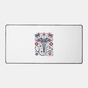Vintage Medizinischer Caduceus Patriotischer Krank Schreibtischunterlage