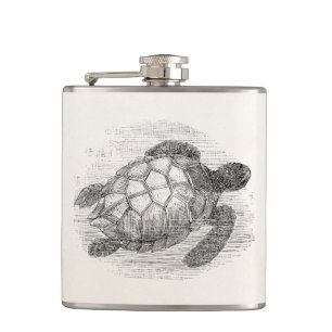 Vintage-Meeres-Schildkröte Personalisierte Meeress Flachmann