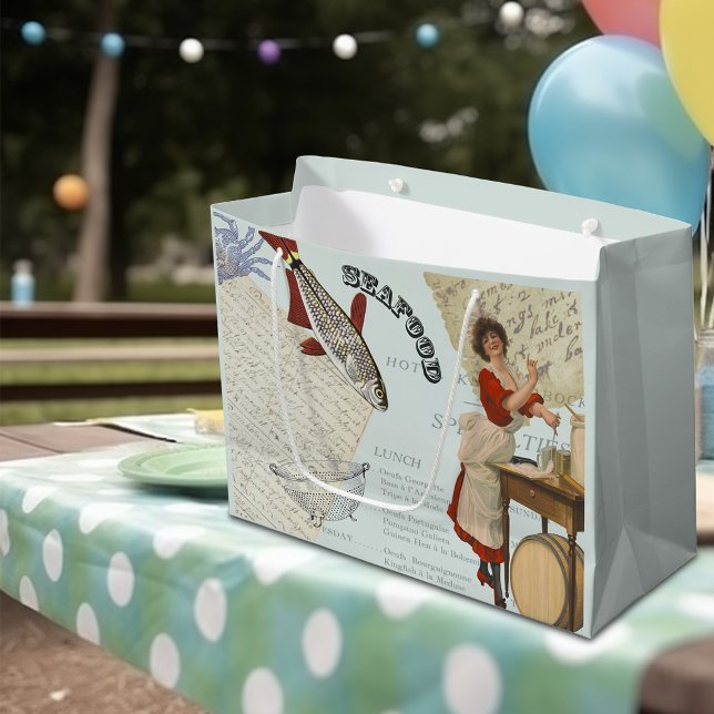 Vintage Meeresfrüchte Kochen Große Geschenktüte (Von Creator hochgeladen)