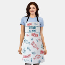 Vintage-Meeresfrüchte-Markt Personalisierte Schürz