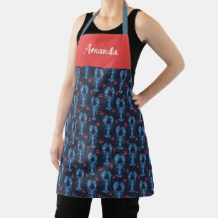 Vintage-Meeresfrüchte Personalisierter Name Schürz Schürze