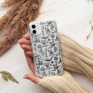 Vintage Meereslebewesen Muster Schwarz-weiß Case-Mate iPhone Hülle