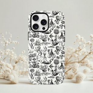 Vintage Meereslebewesen Muster Schwarz-weiß Case-Mate iPhone Hülle