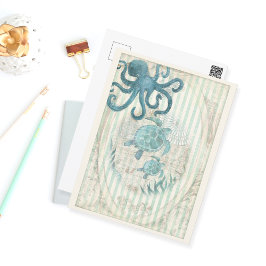 Vintage Meereslebewesen Postkarte