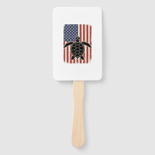 Vintage Meeresschildkröte Amerikanische Flagge Pat Fächer