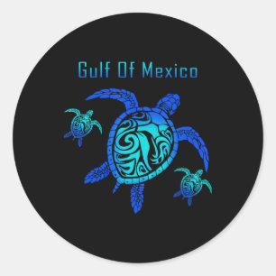 Vintage Meeresschildkröte Golf von Mexiko Est 1550 Runder Aufkleber