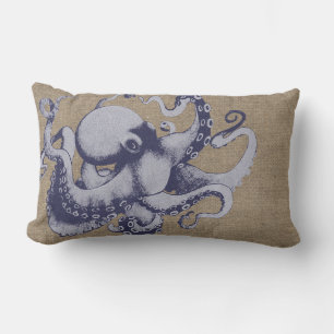 Vintage Meerestier Oktopus Lendenkissen