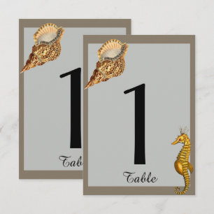 Vintage Meerestiere Strand Hochzeit Tischnummer