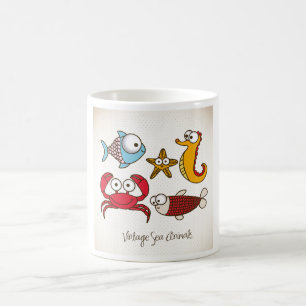 Vintage Meerestiere Tasse
