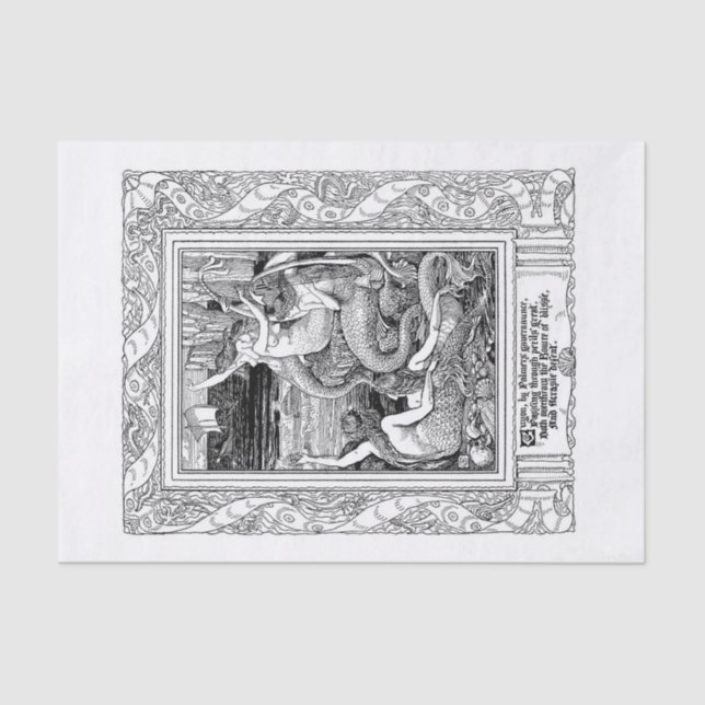 Vintage Meerjungenkunst Seidenpapier (Vorderseite)