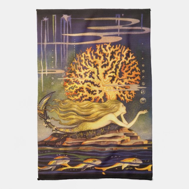 Vintage Meerjungfrau Handtuch (Vertikal)