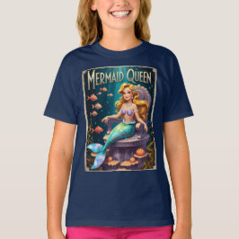 Vintage Meerjungfrau Königin Retro Cartoon Girls T-Shirt