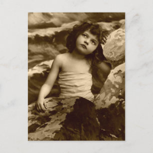 Vintage Meerjungfrau Mädchen Postkarten Kunst