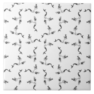 Vintage Meerjungfrau mit HINTERGRUND Fliese