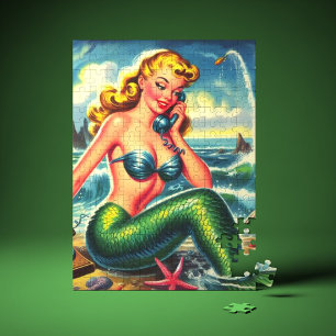 Vintage Meerjungfrau Pin Up Puzzle