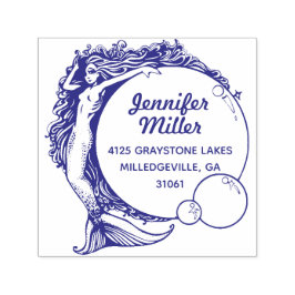 Vintage Meerjungfrau Rücksendeadresse Briefmarke S Permastempel