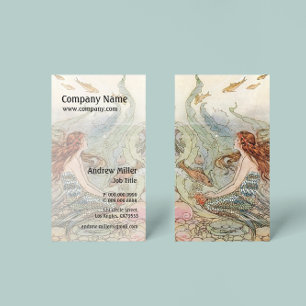 Vintage Meerjungfrau Visitenkarte