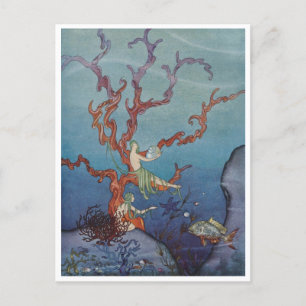 Vintage Meerjungfrauen Die Seenymphen Postcard Postkarte