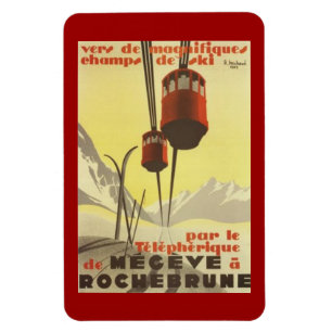 Vintage Mégève, Rhône-Alpes, Frankreich - Magnet