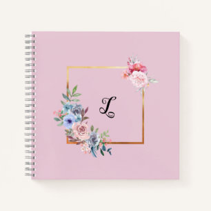 Vintage mehrfarbige Blume mit Textpersonalisierung Notizbuch