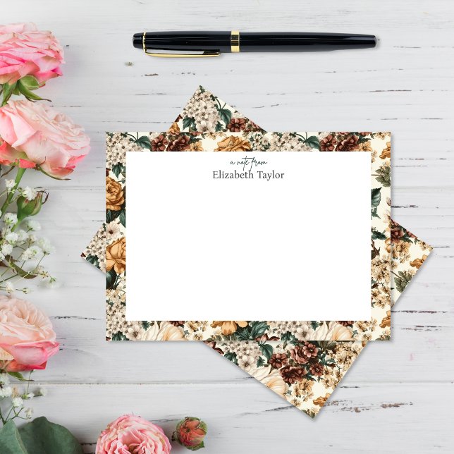 Vintage mehrfarbige Blume, weiße Rote Rosen Mitteilungskarte (Von Creator hochgeladen)