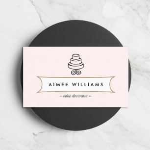 Vintage mehrstöckige Torte Logo auf Rosa Visitenkarte