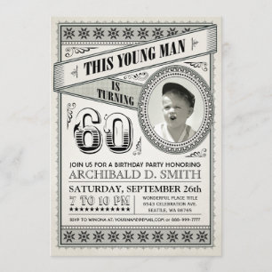 Vintage Meilenstein-Geburtstags-Einladungen Ihr Einladung