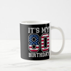 Vintage Mein 80. Geburtstag Amerikanische Flagge U Kaffeetasse