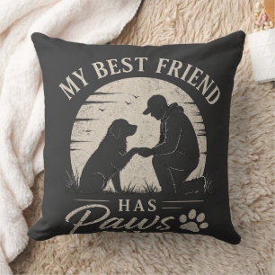 Vintage Mein Bester Freund Hat Pfoten Hundedaddy Kissen