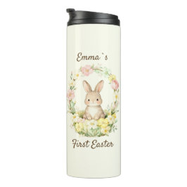 Vintage Mein erster Osterhase Blumenkranz Thermosbecher