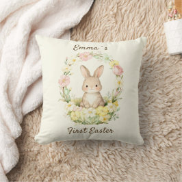 Vintage Mein erster Osterhase Floraler Kranz Kissen