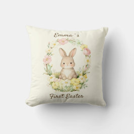 Vintage Mein erster Osterhase Floraler Kranz Kissen