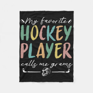 Vintage Mein Lieblings-Eishockeyspieler nennt mich Fleecedecke