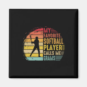 Vintage Mein Lieblings-Softballspieler nennt mich Magnet