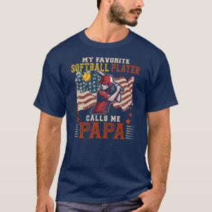 Vintage Mein Lieblings-Softballspieler nennt mich T-Shirt