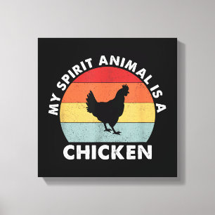 Vintage Mein Seelentier ist ein Huhn Leinwanddruck