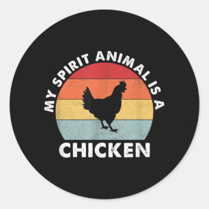 Vintage Mein Seelentier ist ein Huhn Runder Aufkleber