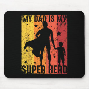 Vintage Mein Vater ist mein Superheld Retro Vater Mousepad