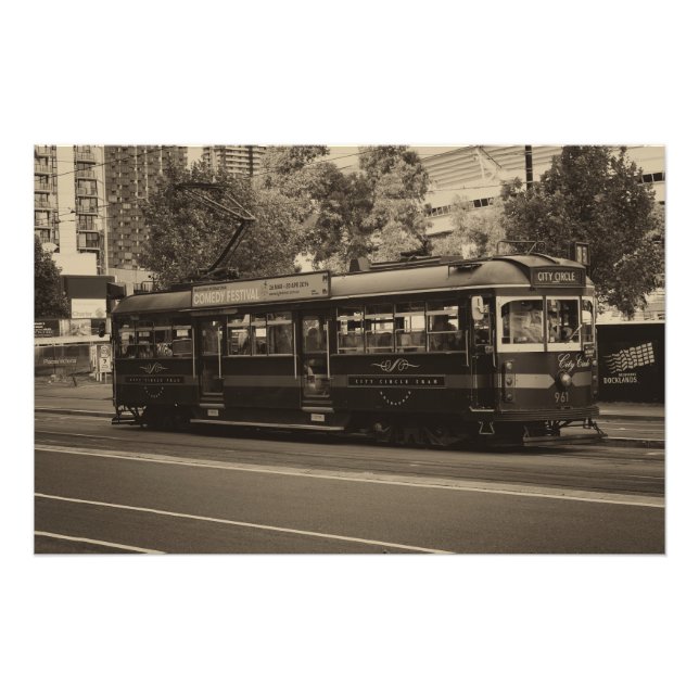 Vintage Melbourne-Straßenbahn Fotodruck (Vorne)