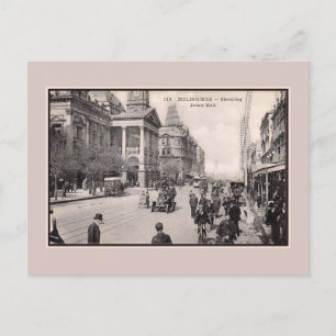 Vintage Melbourne Town Hall aus den 1900er Jahren Postkarte